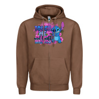 Chestnut touch me and i will bite you stitch Zipper Hoodie - Zillion Design Studio