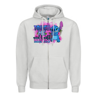Dove Grey touch me and i will bite you stitch Zipper Hoodie - Zillion Design Studio