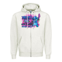 Oatmeal Heather touch me and i will bite you stitch Zipper Hoodie - Zillion Design Studio