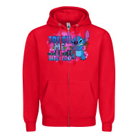 Red touch me and i will bite you stitch Zipper Hoodie - Zillion Design Studio