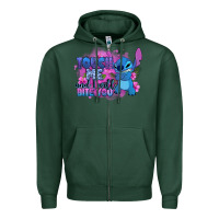 Sports Green touch me and i will bite you stitch Zipper Hoodie - Zillion Design Studio