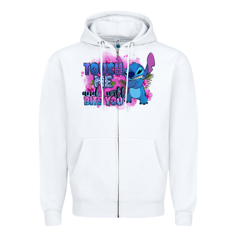 Touch Me And I Will Bite You Stitch Zipper Hoodie by Zillion Design Studio | Teevron