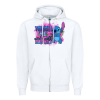 White touch me and i will bite you stitch Zipper Hoodie - Zillion Design Studio