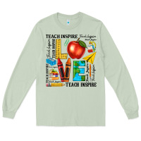 Matcha teach love inspire teacher Long Sleeve Tee - texasbilliewilder