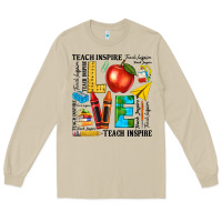 Mushroom teach love inspire teacher Long Sleeve Tee - texasbilliewilder