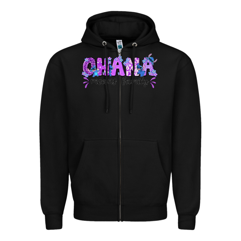 Ohana Means Family With Stitch Zipper Hoodie by texasbilliewilder | Teevron