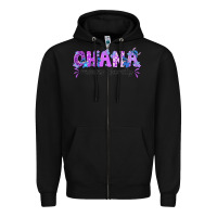 Black ohana means family with stitch Zipper Hoodie - texasbilliewilder