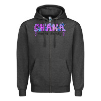 Charcoal Heather ohana means family with stitch Zipper Hoodie - texasbilliewilder
