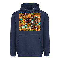Navy cross sunflower butterfly Heavyweight Hoodie - JahusDesignShop