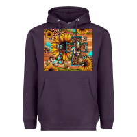 Plum cross sunflower butterfly Heavyweight Hoodie - JahusDesignShop