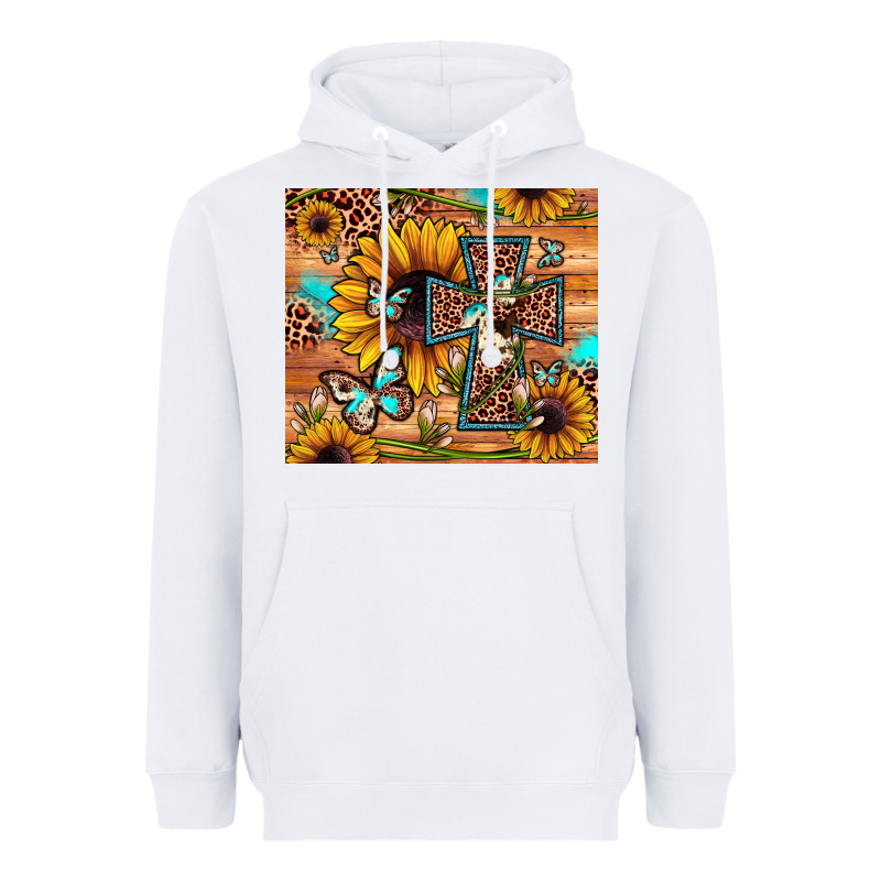 Cross Sunflower Butterfly Heavyweight Hoodie by JahusDesignShop | Teevron