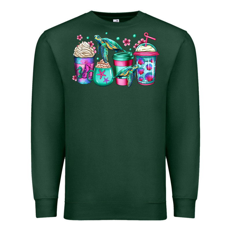 Turtle Coffee Cups Premium Sweatshirt by Jasminsmagicworld | Teevron