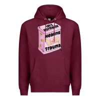 Burgundy let's normalize healing trauma Premium Hoodie - MaliasSmallBusiness
