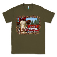 Army Green merry christmas heifer cow with farm Classic Tee - RanaPortraitStore