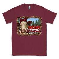 Burgundy merry christmas heifer cow with farm Classic Tee - RanaPortraitStore