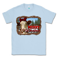 Dusty Blue merry christmas heifer cow with farm Classic Tee - RanaPortraitStore