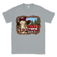 Heather Grey merry christmas heifer cow with farm Classic Tee - RanaPortraitStore