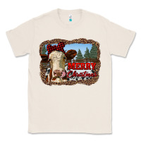 Natural merry christmas heifer cow with farm Classic Tee - RanaPortraitStore
