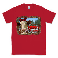 Red merry christmas heifer cow with farm Classic Tee - RanaPortraitStore