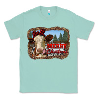 Seafoam merry christmas heifer cow with farm Classic Tee - RanaPortraitStore
