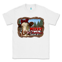 White merry christmas heifer cow with farm Classic Tee - RanaPortraitStore