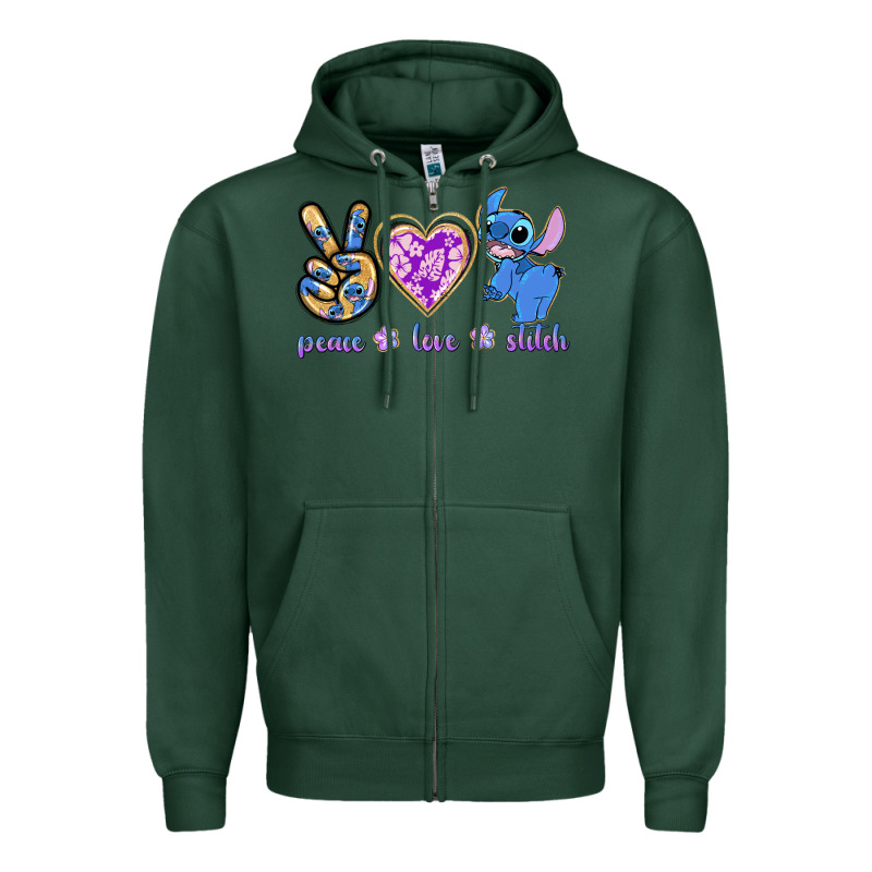 Peace Love Stitch Zipper Hoodie by texasbilliewilder | Teevron