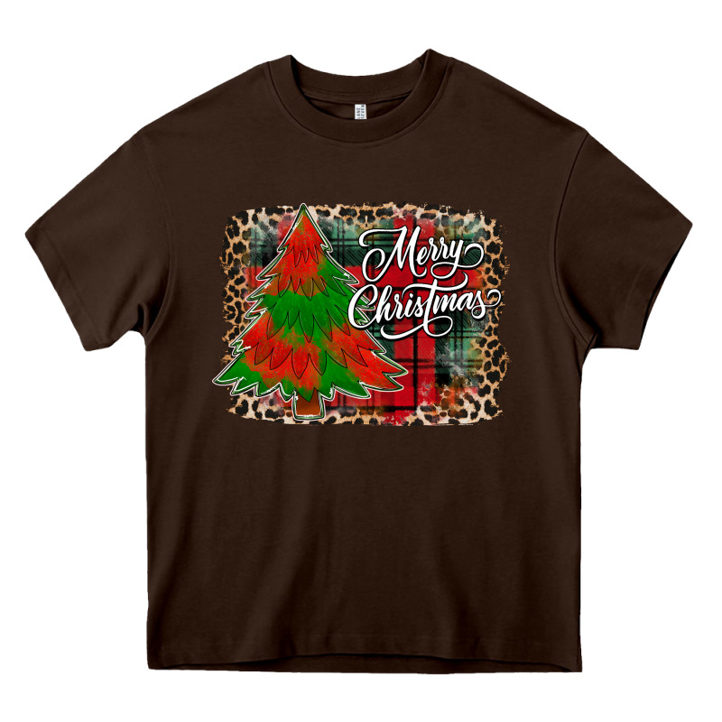 Merry Christmas Trees Heavy Core Tee by CowhideDigitalArt | Teevron