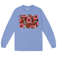 Colony Blue valentine's day sunflowers leopard cowhide background Long Sleeve Tee - RanaPortraitStore