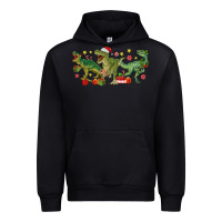 Black christmas dinosaurs Urban Hoodie - MaliasSmallBusiness