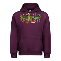 Mauve Wine christmas dinosaurs Urban Hoodie - MaliasSmallBusiness