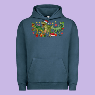 Christmas Dinosaurs Urban Hoodie Designed By Maliassmallbusiness