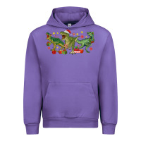 Tulip christmas dinosaurs Urban Hoodie - MaliasSmallBusiness