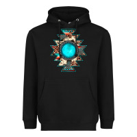 Black aztec leopard turquoise gemstone Heavyweight Hoodie - JahusDesignShop