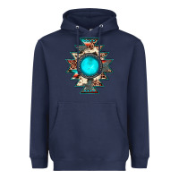 Navy aztec leopard turquoise gemstone Heavyweight Hoodie - JahusDesignShop