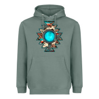 Sage aztec leopard turquoise gemstone Heavyweight Hoodie - JahusDesignShop