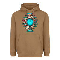 Toasted Coconut aztec leopard turquoise gemstone Heavyweight Hoodie - JahusDesignShop