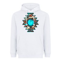 White aztec leopard turquoise gemstone Heavyweight Hoodie - JahusDesignShop