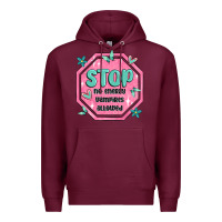 Burgundy stop no energy vampires allowed Premium Hoodie - MaliasSmallBusiness
