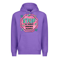 Purple stop no energy vampires allowed Premium Hoodie - MaliasSmallBusiness