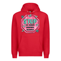 Red stop no energy vampires allowed Premium Hoodie - MaliasSmallBusiness