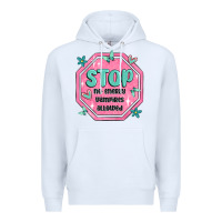 White stop no energy vampires allowed Premium Hoodie - MaliasSmallBusiness