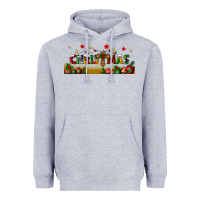 Heather Grey christmas with christmas cross libbey glass Heavyweight Hoodie - BundleAndBundleShop