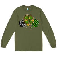 Army Green st patricks day shamrock gold Long Sleeve Tee - RanaPortraitStore