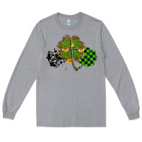 Heather Grey st patricks day shamrock gold Long Sleeve Tee - RanaPortraitStore