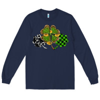 Navy st patricks day shamrock gold Long Sleeve Tee - RanaPortraitStore