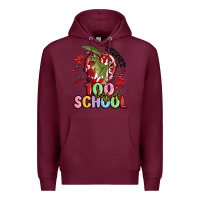 Burgundy crushed 100 days of school Premium Hoodie - MaliasSmallBusiness