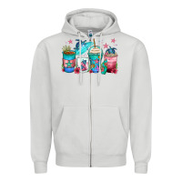 Dove Grey turtle coffee cups Zipper Hoodie - Zillion Design Studio