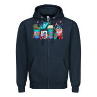 Navy turtle coffee cups Zipper Hoodie - Zillion Design Studio