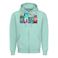 Seafoam turtle coffee cups Zipper Hoodie - Zillion Design Studio