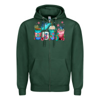 Sports Green turtle coffee cups Zipper Hoodie - Zillion Design Studio
